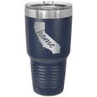 Laser etched navy 30 oz vacuum insulated tumbler with 'California Home' design