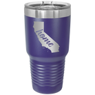 Laser etched purple 30 oz vacuum insulated tumbler with 'California Home' design