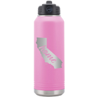 Laser etched light purple 32 oz vacuum insulated water bottle with 'California Home' design