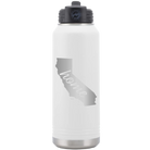 Laser etched white 32 oz vacuum insulated water bottle with 'California Home' design