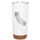 Laser etched white 20 oz vacuum insulated tumbler with 'California Home' design