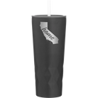 Laser etched black 20 oz vacuum insulated tumbler with 'California Home' design