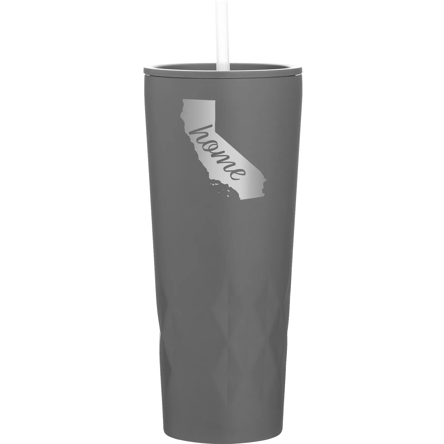 Laser etched slate 20 oz vacuum insulated tumbler with 'California Home' design