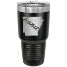 Laser etched black 30 oz vacuum insulated tumbler with 'Arkansas Home' design