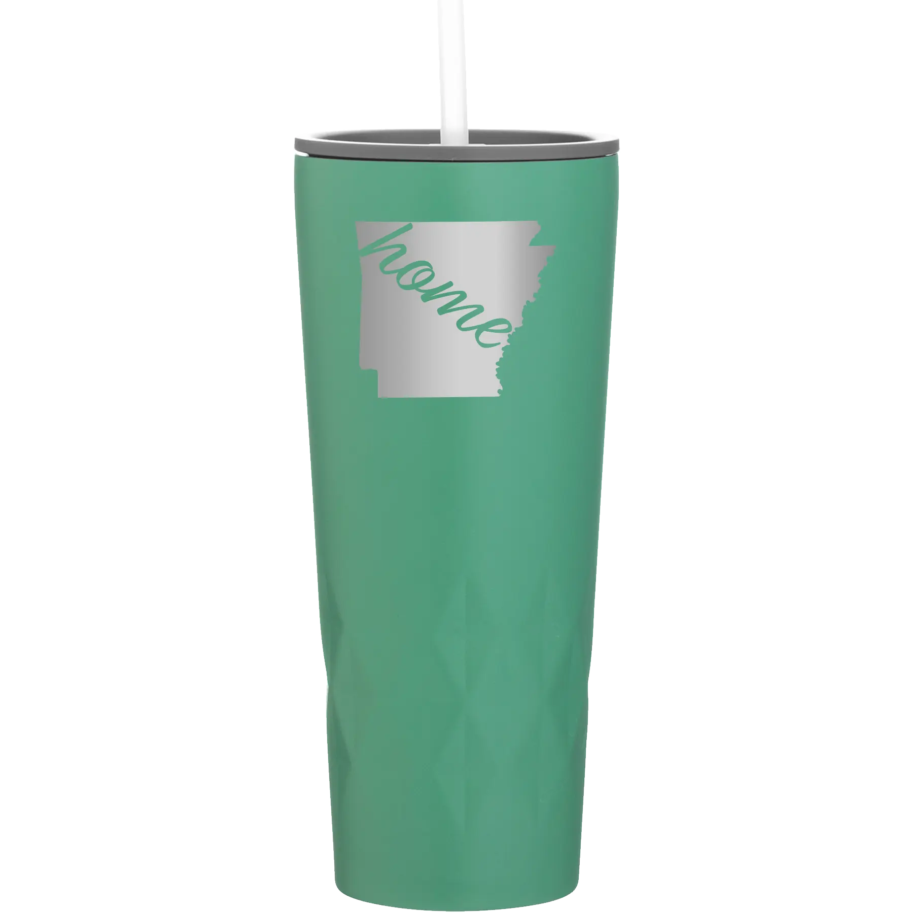 Laser etched forage 20 oz vacuum insulated tumbler with 'Arkansas Home' design