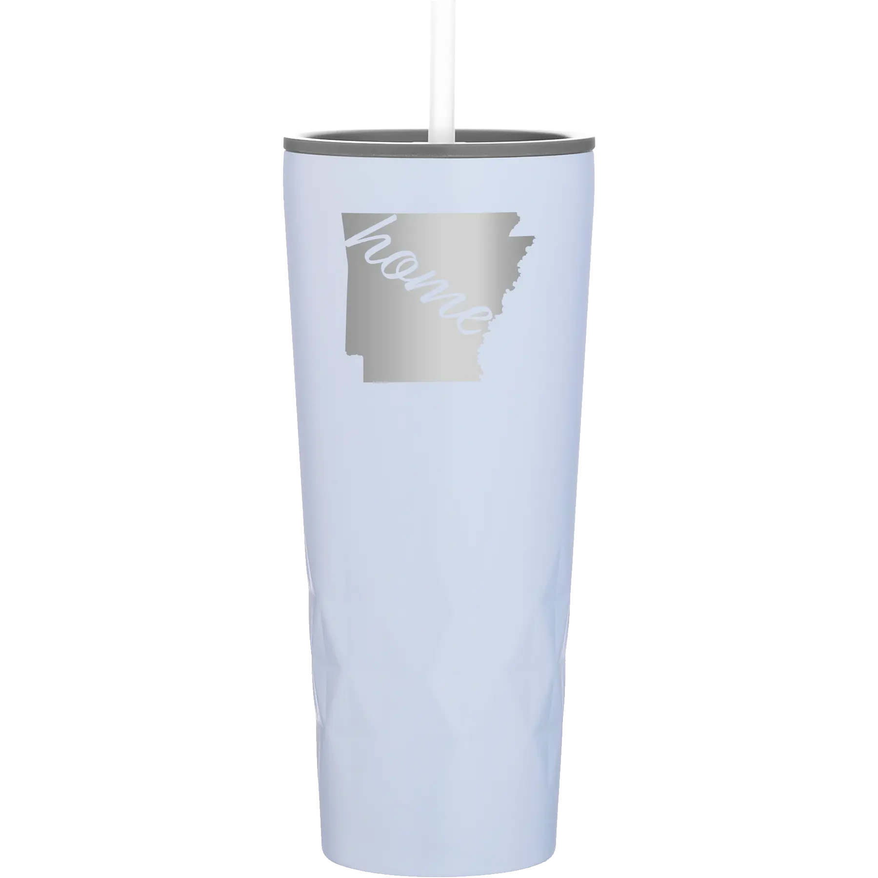 Laser etched landfall 20 oz vacuum insulated tumbler with 'Arkansas Home' design