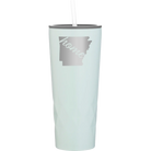 Laser etched meadow 20 oz vacuum insulated tumbler with 'Arkansas Home' design