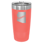 Laser etched coral 20 oz vacuum insulated tumbler with 'Arizona Home' design