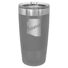 Laser etched dark gray 20 oz vacuum insulated tumbler with 'Arizona Home' design