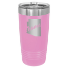 Laser etched light purple 20 oz vacuum insulated tumbler with 'Arizona Home' design