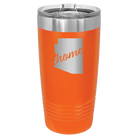 Laser etched orange 20 oz vacuum insulated tumbler with 'Arizona Home' design