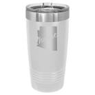 Laser etched white 20 oz vacuum insulated tumbler with 'Arizona Home' design