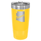 Laser etched yellow 20 oz vacuum insulated tumbler with 'Arizona Home' design