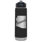Laser etched black 20 oz vacuum insulated water bottle with 'Arizona Home' design
