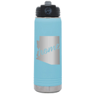 Laser etched light blue 20 oz vacuum insulated water bottle with 'Arizona Home' design