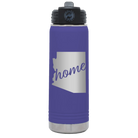 Laser etched purple 20 oz vacuum insulated water bottle with 'Arizona Home' design