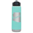 Laser etched teal 20 oz vacuum insulated water bottle with 'Arizona Home' design