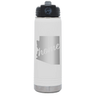 Laser etched white 20 oz vacuum insulated water bottle with 'Arizona Home' design