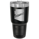 Laser etched black 30 oz vacuum insulated tumbler with 'Arizona Home' design