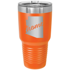 Laser etched orange 30 oz vacuum insulated tumbler with 'Arizona Home' design
