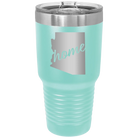 Laser etched teal 30 oz vacuum insulated tumbler with 'Arizona Home' design