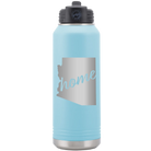 Laser etched light blue 32 oz vacuum insulated water bottle with 'Arizona Home' design