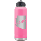 Laser etched pink 32 oz vacuum insulated water bottle with 'Arizona Home' design
