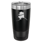 Laser etched black 20 oz vacuum insulated tumbler with 'Alaska Home' design