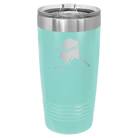 Laser etched teal 20 oz vacuum insulated tumbler with 'Alaska Home' design