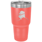 Laser etched coral 30 oz vacuum insulated tumbler with 'Alaska Home' design