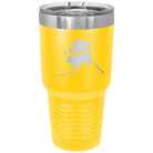 Laser etched yellow 30 oz vacuum insulated tumbler with 'Alaska Home' design