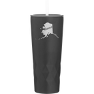 Laser etched black 20 oz vacuum insulated tumbler with 'Alaska Home' design
