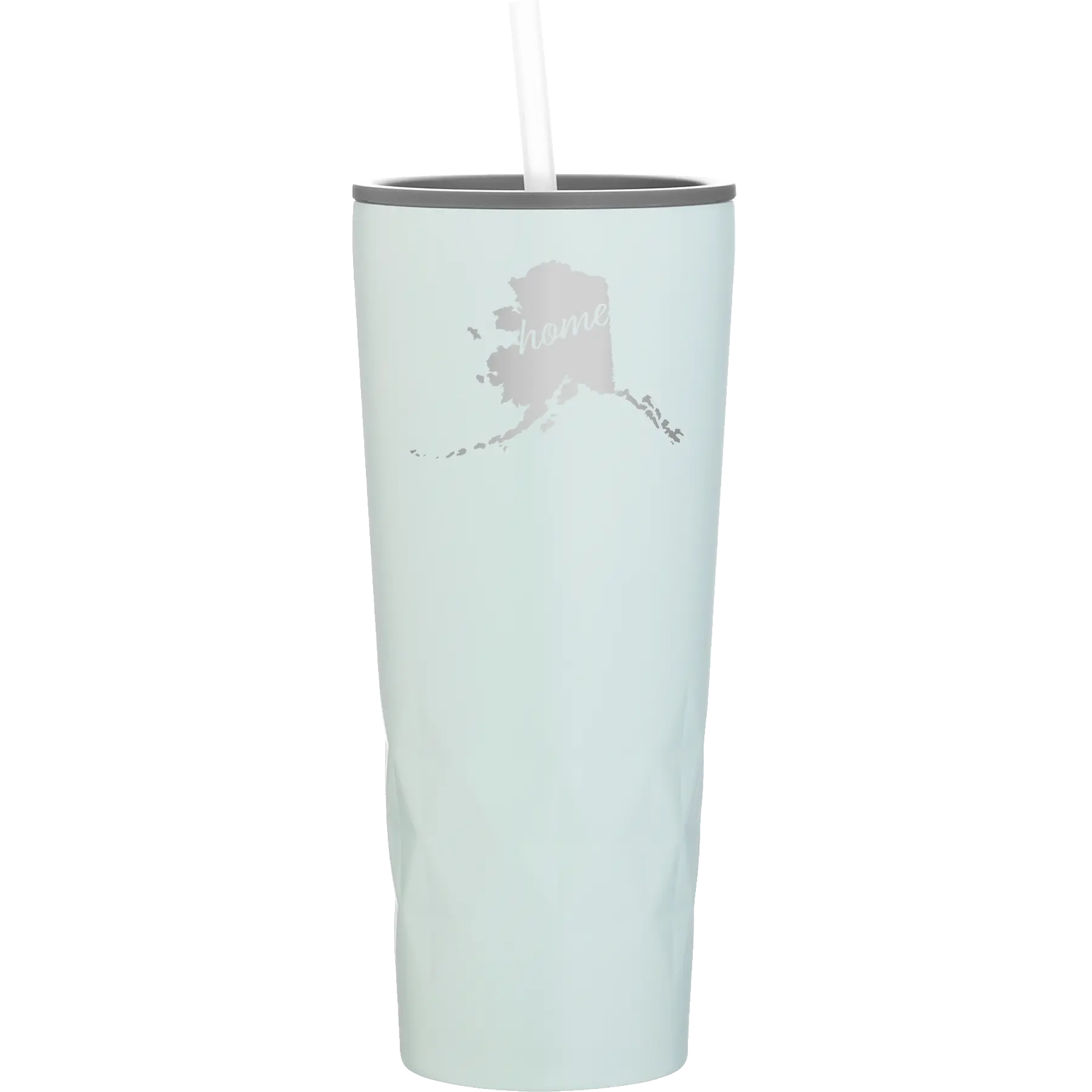Laser etched meadow 20 oz vacuum insulated tumbler with 'Alaska Home' design