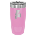 Laser etched light purple 20 oz vacuum insulated tumbler with 'Alabama Home' design
