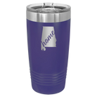 Laser etched purple 20 oz vacuum insulated tumbler with 'Alabama Home' design