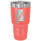 Laser etched coral 30 oz vacuum insulated tumbler with 'Alabama Home' design
