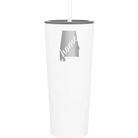 Laser etched white 20 oz vacuum insulated tumbler with 'Alabama Home' design