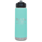 Personalized teal 20 oz vacuum insulated water bottle with 'Mrs and Mrs' design