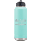 Personalized teal 32 oz vacuum insulated water bottle with 'Mrs and Mrs' design