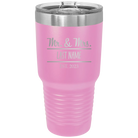 Personalized light purple 30 oz vacuum insulated tumbler with 'Mr and Mrs' design