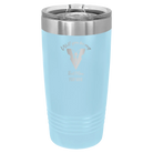 Personalized light blue 20 oz vacuum insulated tumbler with 'Will You Be Best Man' design