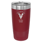 Personalized maroon 20 oz vacuum insulated tumbler with 'Will You Be Best Man' design