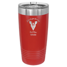 Personalized red 20 oz vacuum insulated tumbler with 'Will You Be Best Man' design