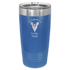 Personalized royal blue 20 oz vacuum insulated tumbler with 'Will You Be Best Man' design