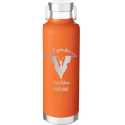 Personalized orange 24 oz vacuum insulated water bottle with 'Will You Be Best Man' design