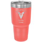 Personalized coral 30 oz vacuum insulated tumbler with 'Will You Be Best Man' design