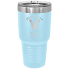Personalized light blue 30 oz vacuum insulated tumbler with 'Will You Be Best Man' design