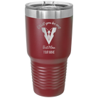 Personalized maroon 30 oz vacuum insulated tumbler with 'Will You Be Best Man' design