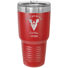 Personalized red 30 oz vacuum insulated tumbler with 'Will You Be Best Man' design