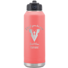 Personalized coral 32 oz vacuum insulated water bottle with 'Will You Be Best Man' design